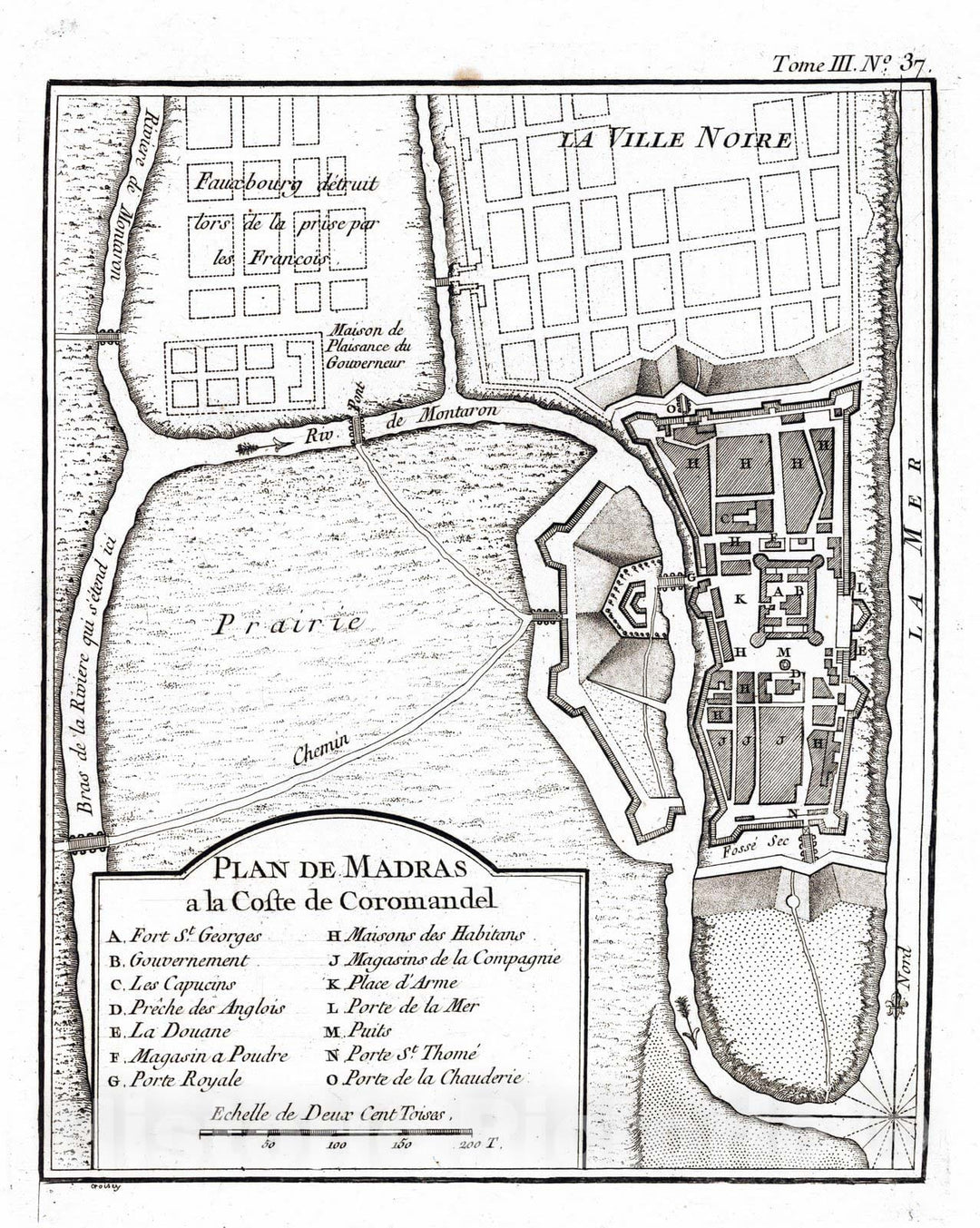 Historic Map : India, , Asia 1764 Plan De Madras a la Coste de Coromandel , Vintage Wall Art