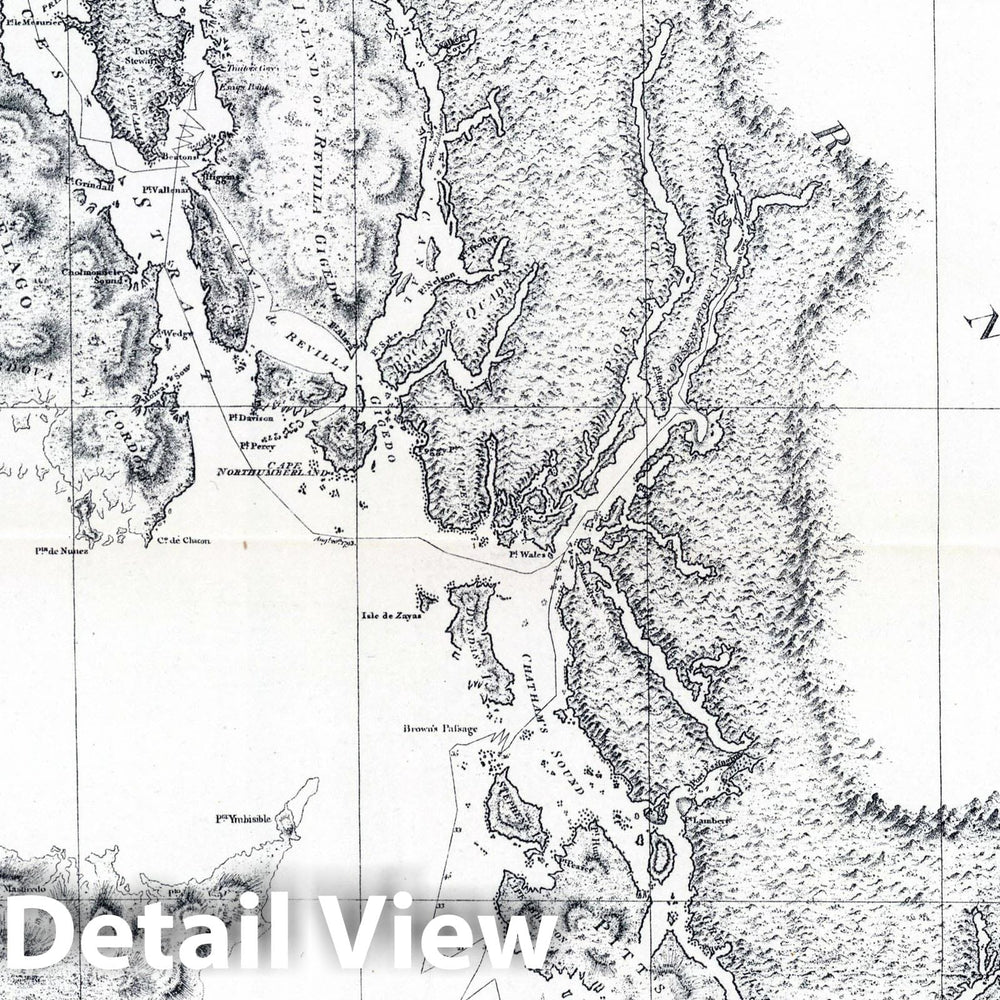 Historic Map : 1798 Vancouver's Chart of Coast of Northwest America. v2 - Vintage Wall Art