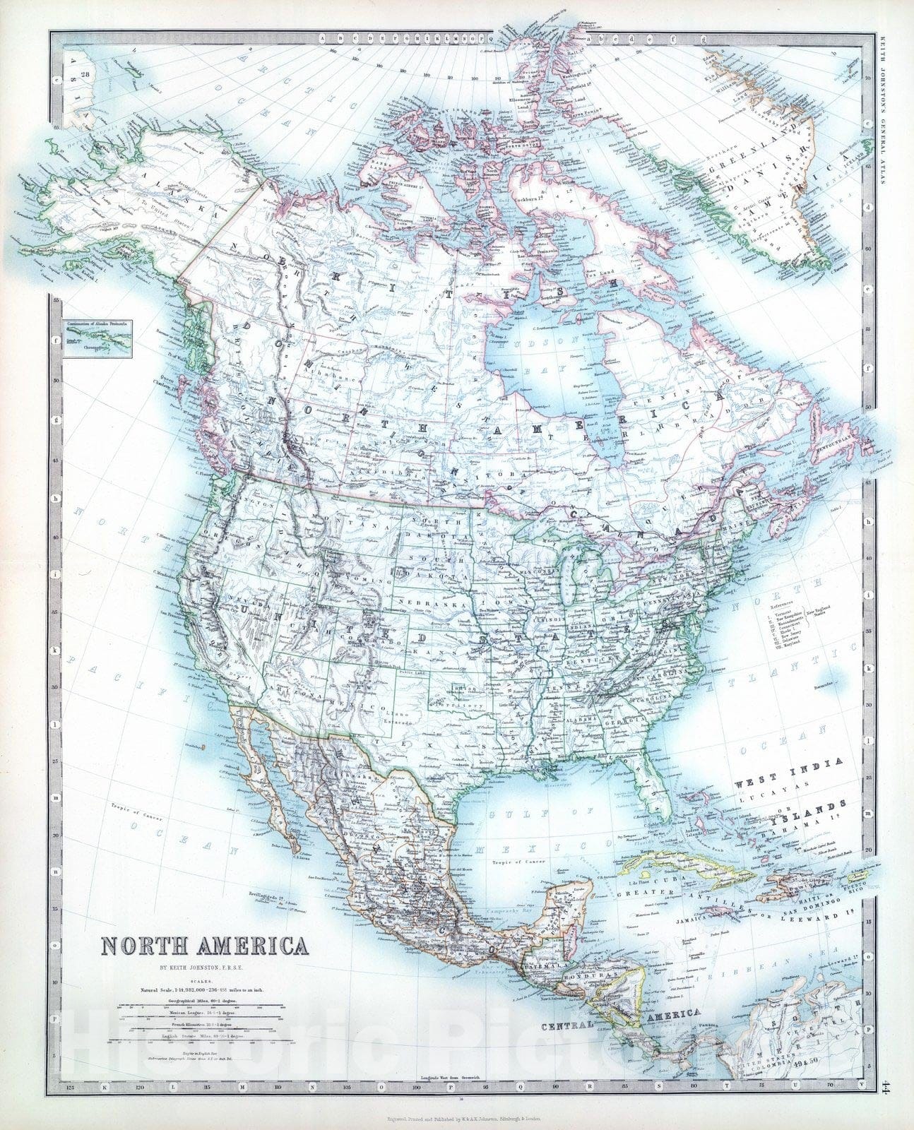 Historic Map : 1893 North America : Vintage Wall Art