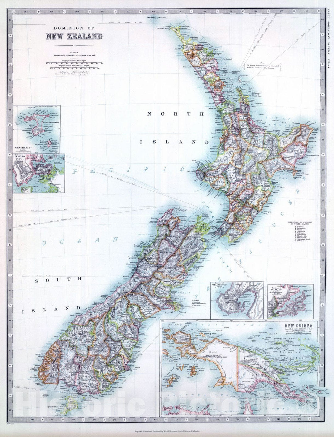 Historic Map : 1910 New Zealand. - Vintage Wall Art