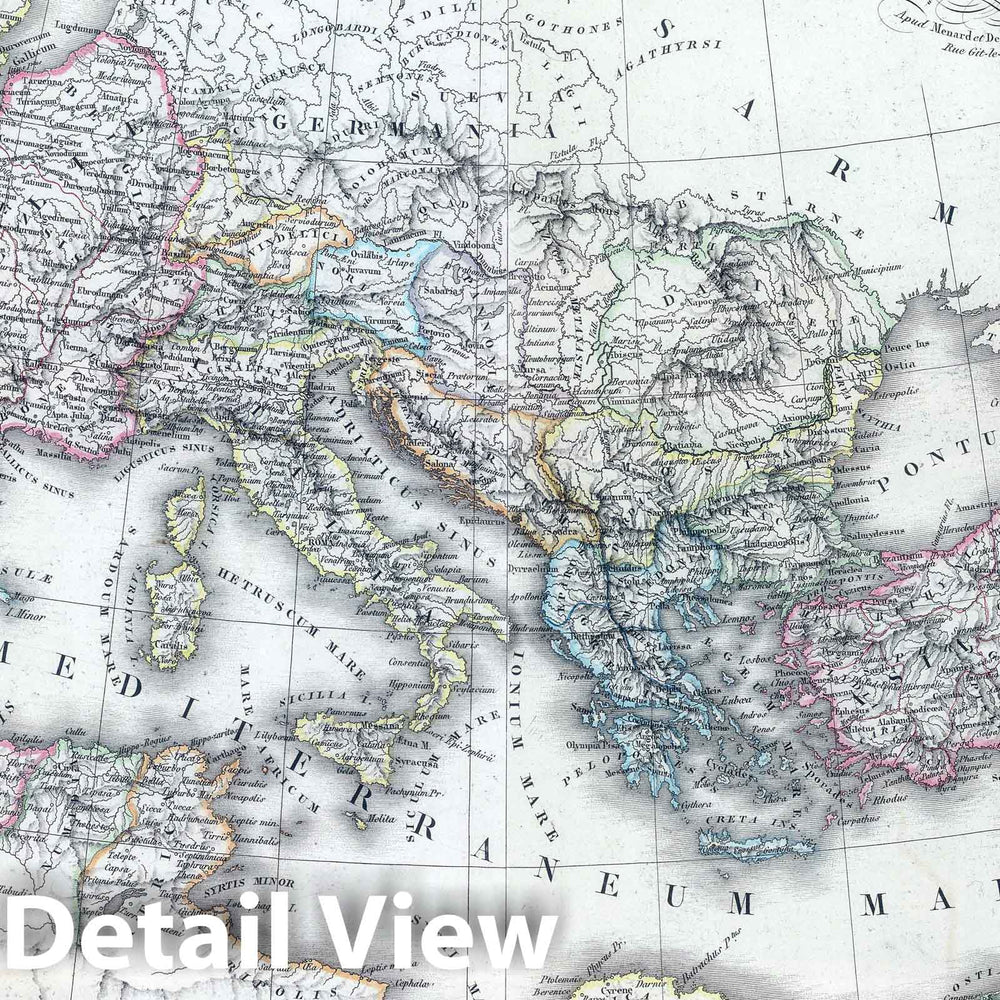 Historic Map : Mediterranean 1826 Composite: Imperii Romani. , Vintage Wall Art