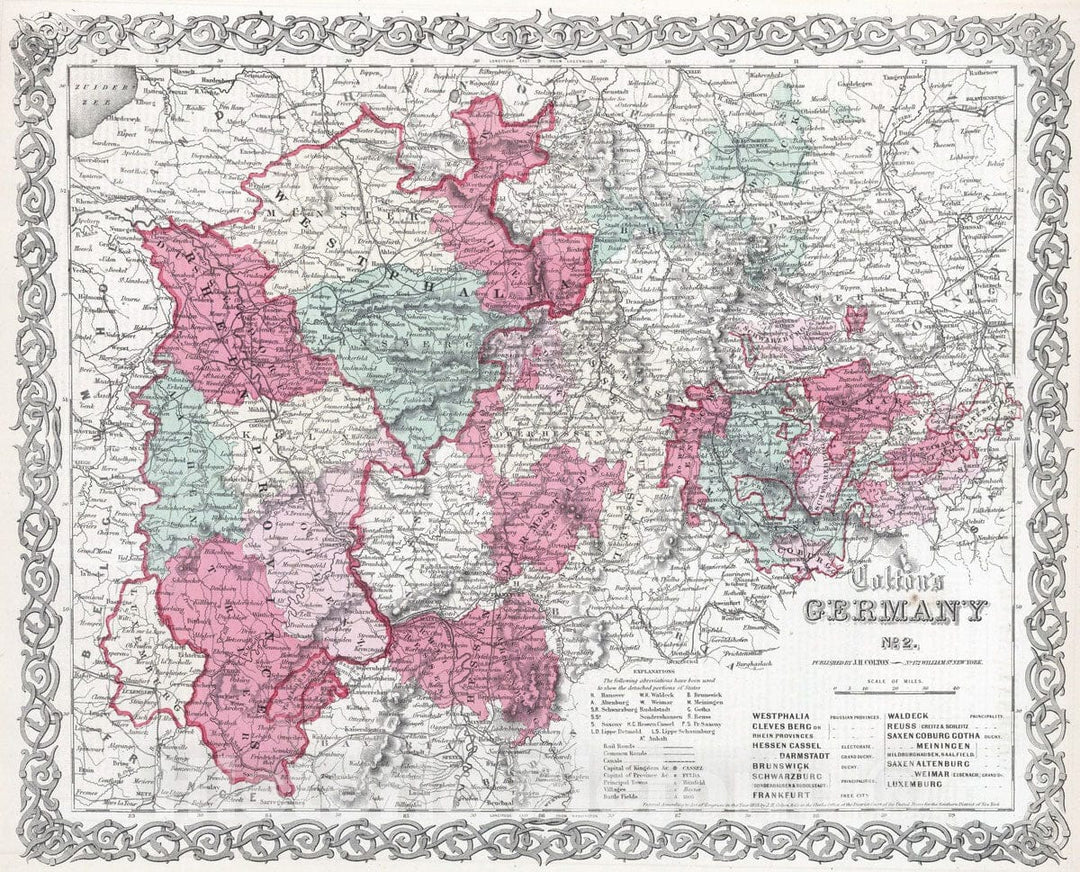 Historic Map : 1865 Germany. v2 - Vintage Wall Art