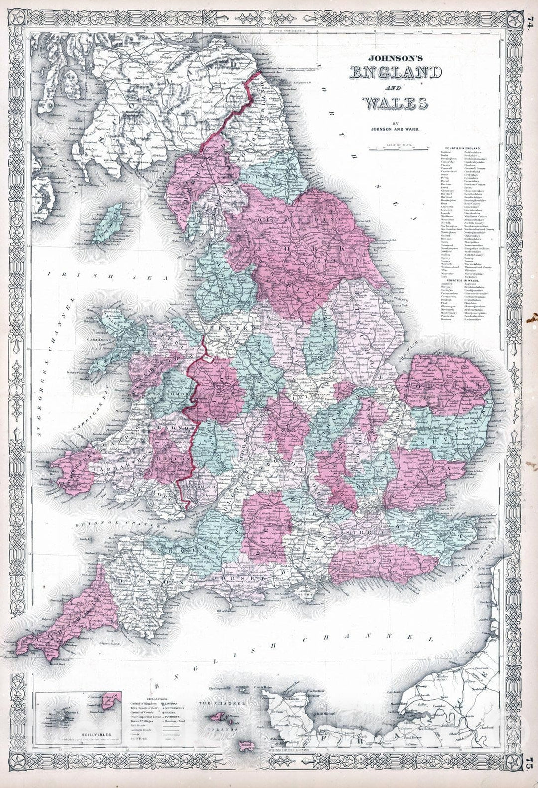 Historic Map : 1864 England and Wales v2 - Vintage Wall Art