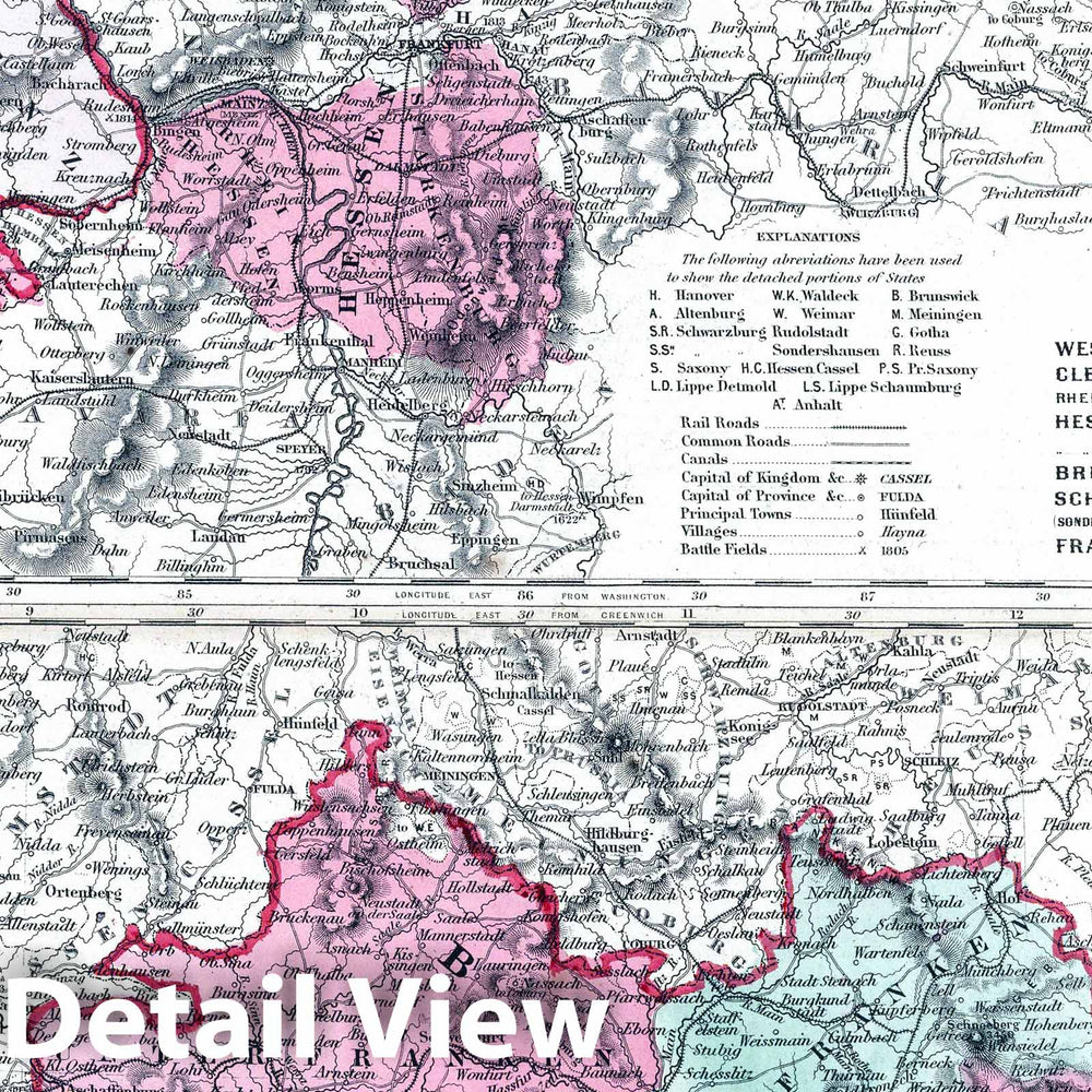 Historic Map : 1864 Germany, Nos. 2 and 3 - Vintage Wall Art