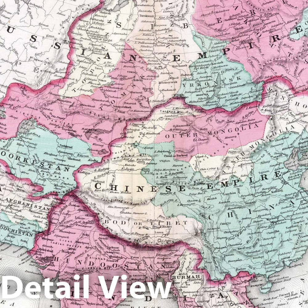 Historic Map : 1870 Asia. - Vintage Wall Art