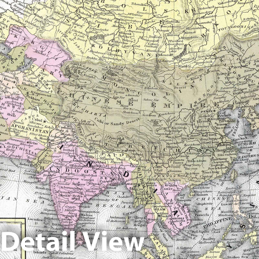 Historic Map : 1849 Asia - Vintage Wall Art