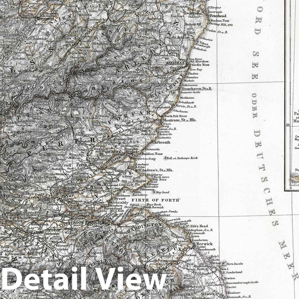 Historic Map : Scotland, Shetland Isles 1866 Grossbritannien. (Great Britain, Scotland). , Vintage Wall Art