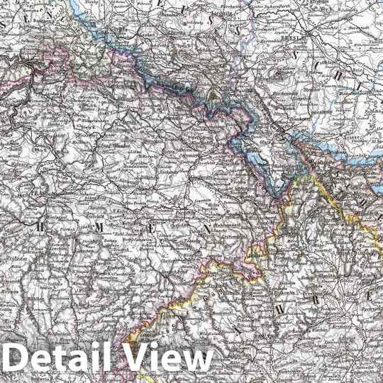 Historic Map : Germany; Czech Republic; Slovakia, 1873 Ostliches Deutschland oder Bohmen, Mahren, und Schlesien. (East Central Germany). , Vintage Wall Art