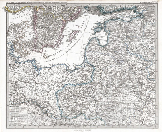 Historic Map : Poland; Latvia; Estonia; Belarus, , Europe 1867 Ost-Europa. (Eastern Europe). , Vintage Wall Art