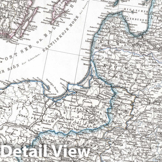 Historic Map : Poland; Latvia; Estonia; Belarus, , Europe 1867 Ost-Europa. (Eastern Europe). , Vintage Wall Art