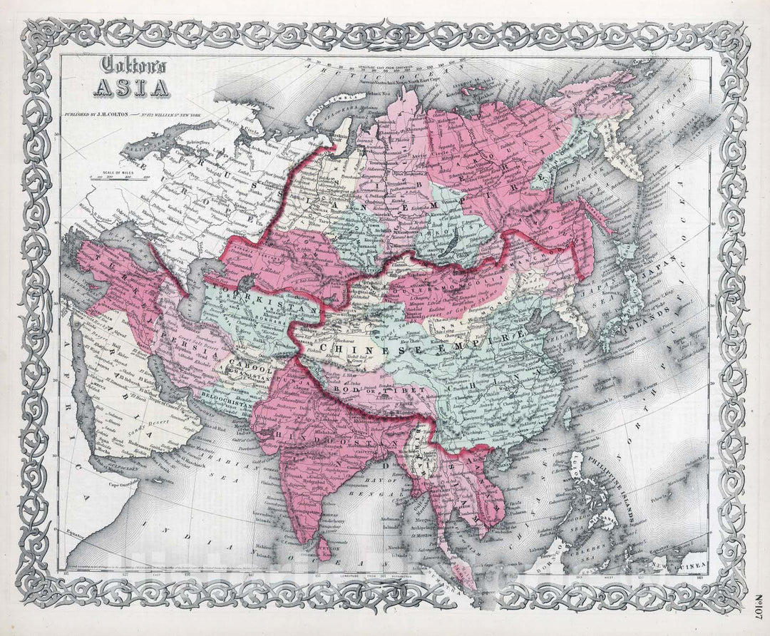 Historic Map : 1865 Asia. v3 - Vintage Wall Art