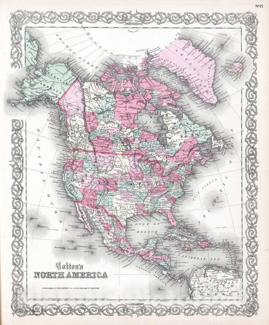 Historic Map : 1865 North America. v2 - Vintage Wall Art