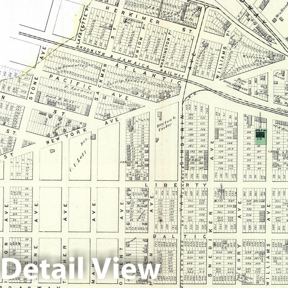 Historic Map : 1873 Portion of East New York. Long Island. v1 - Vintage Wall Art