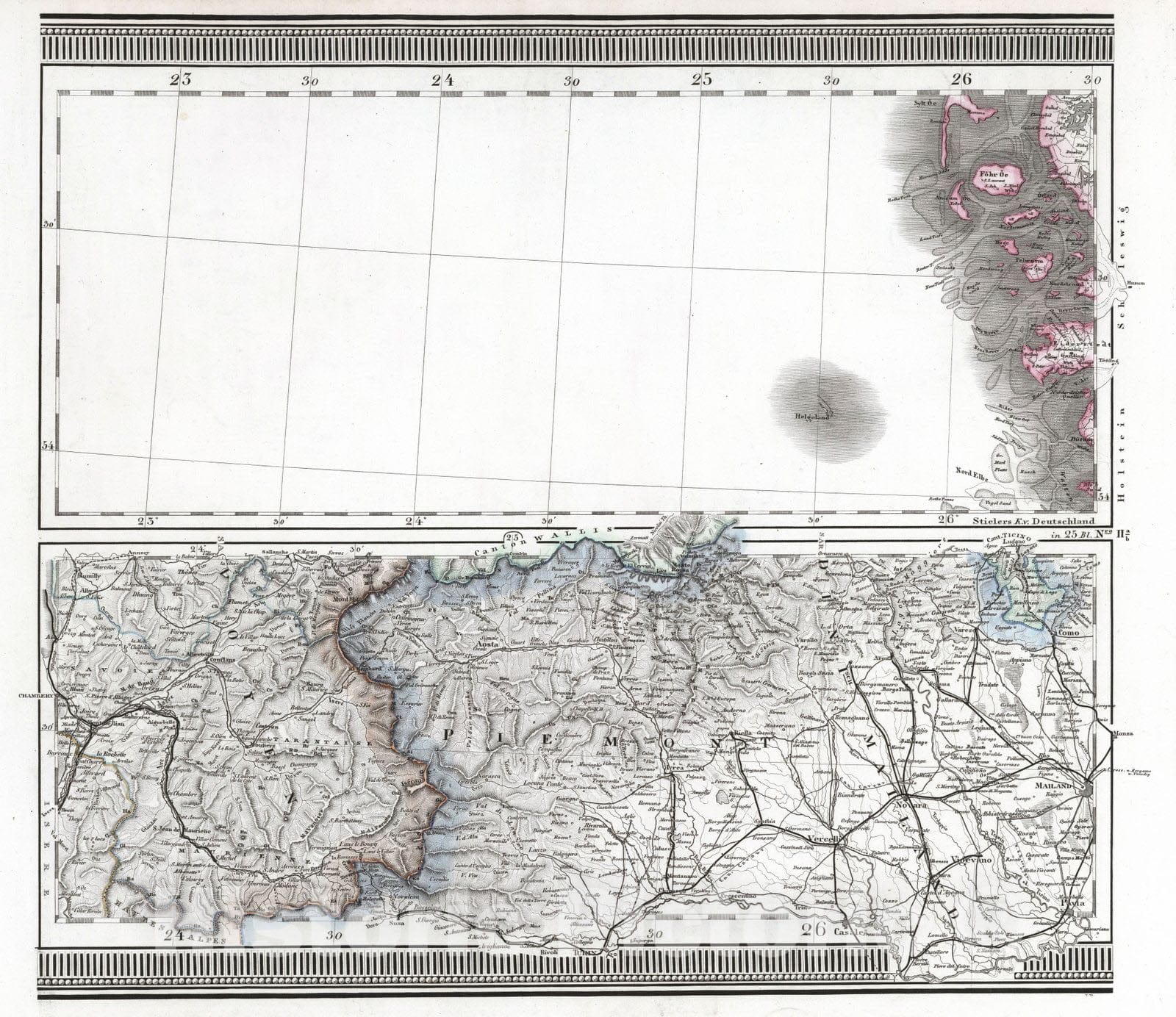 Historic Map : Germany, 1867 No. II. Deutschland, Niederlande, Belgien, Schweiz. (Germany, Netherlands, Belgium, Switzerland). , Vintage Wall Art