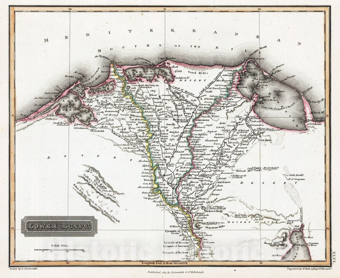 Historic Map : 1817 Lower Egypt - Vintage Wall Art