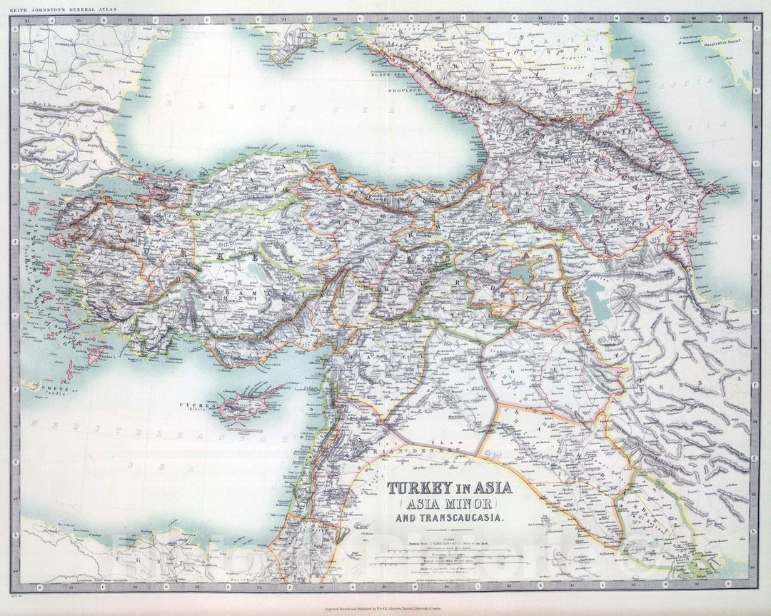 Historic Map : 1911 Asia Minor. - Vintage Wall Art