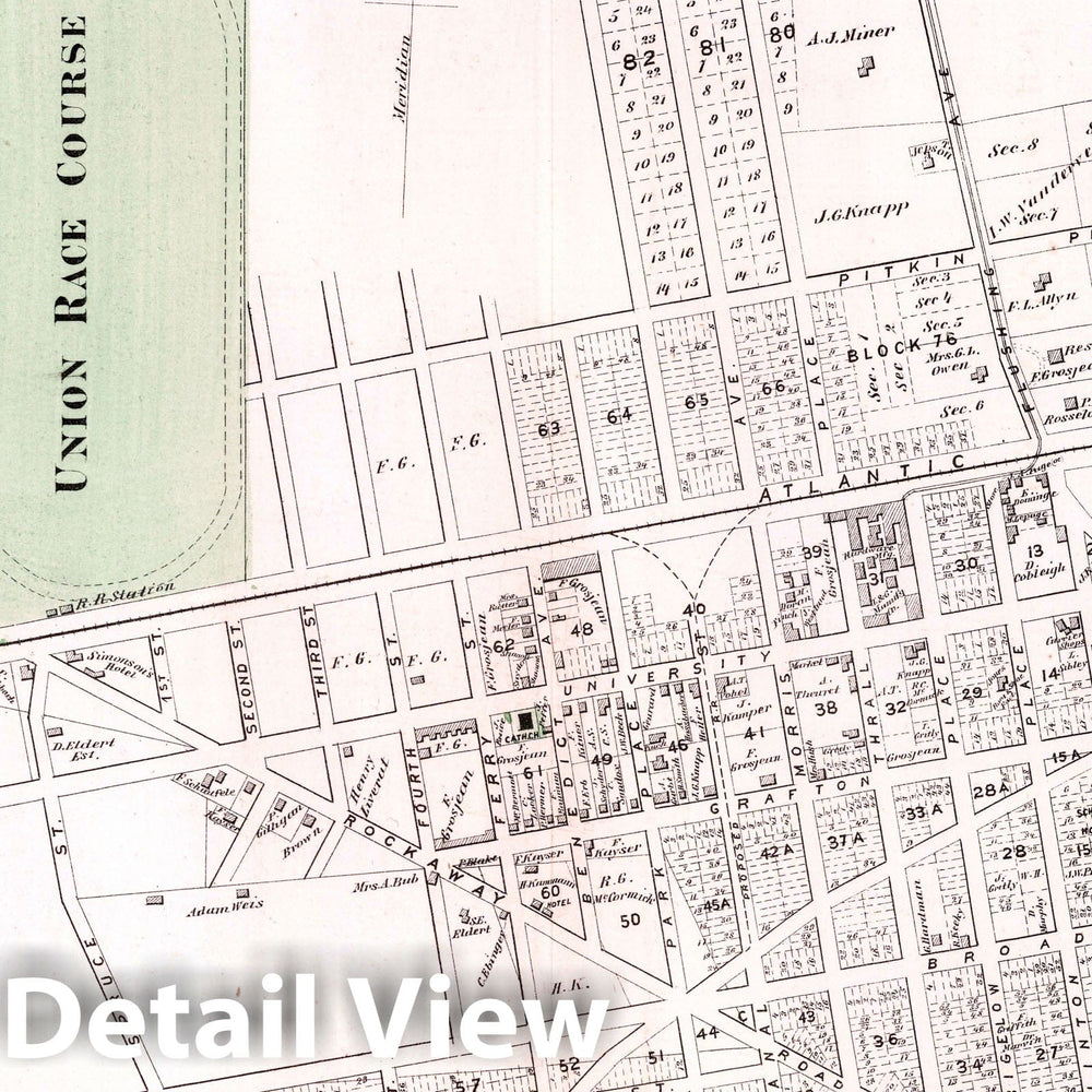 Historic Map : 1873 Woodhaven, in Jamaica. Long Island. - Vintage Wall Art