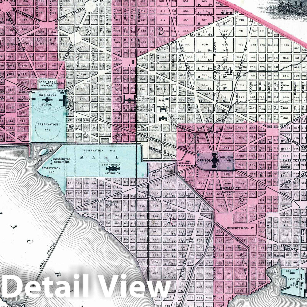 Historic Map : 1862 Georgetown and the City of Washington D.C. - Vintage Wall Art