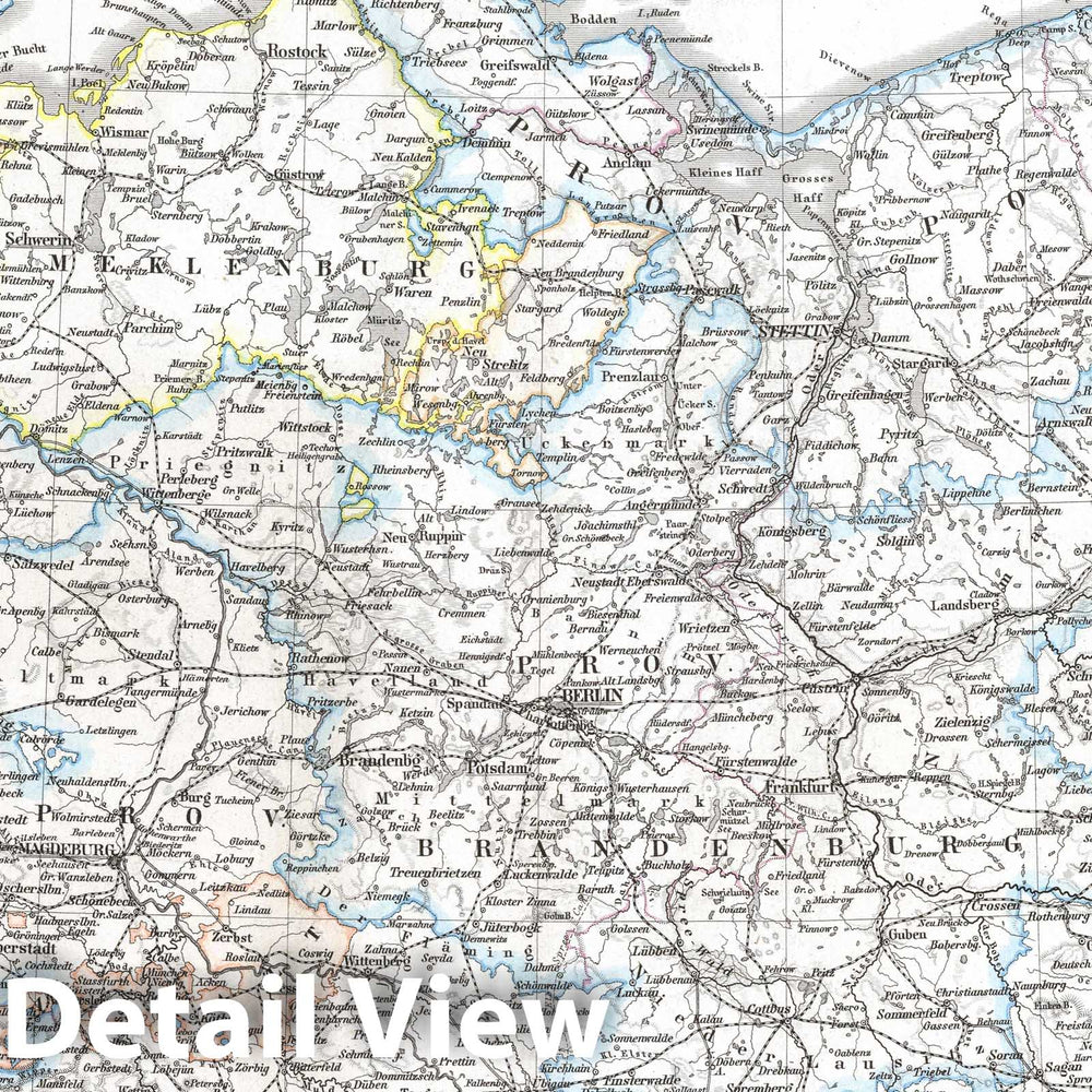 Historic Map : Germany; Poland, 1872 Nord-Ostliches Deutschland. (Northeast Germany). , Vintage Wall Art