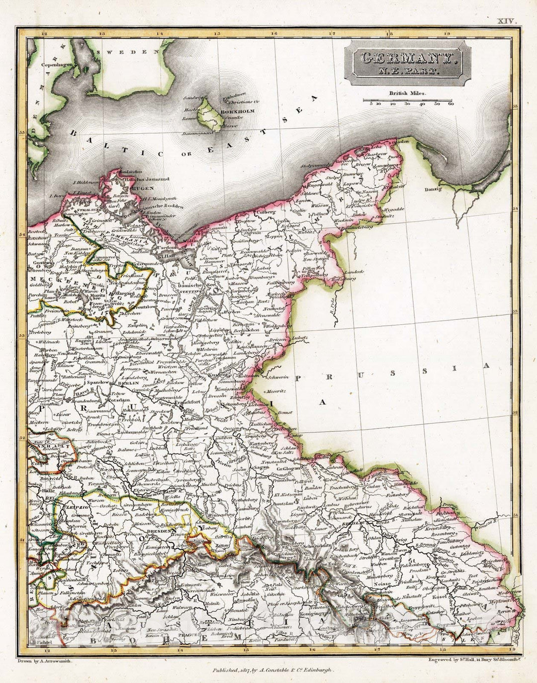 Historic Map : 1817 Germany, North East Part - Vintage Wall Art