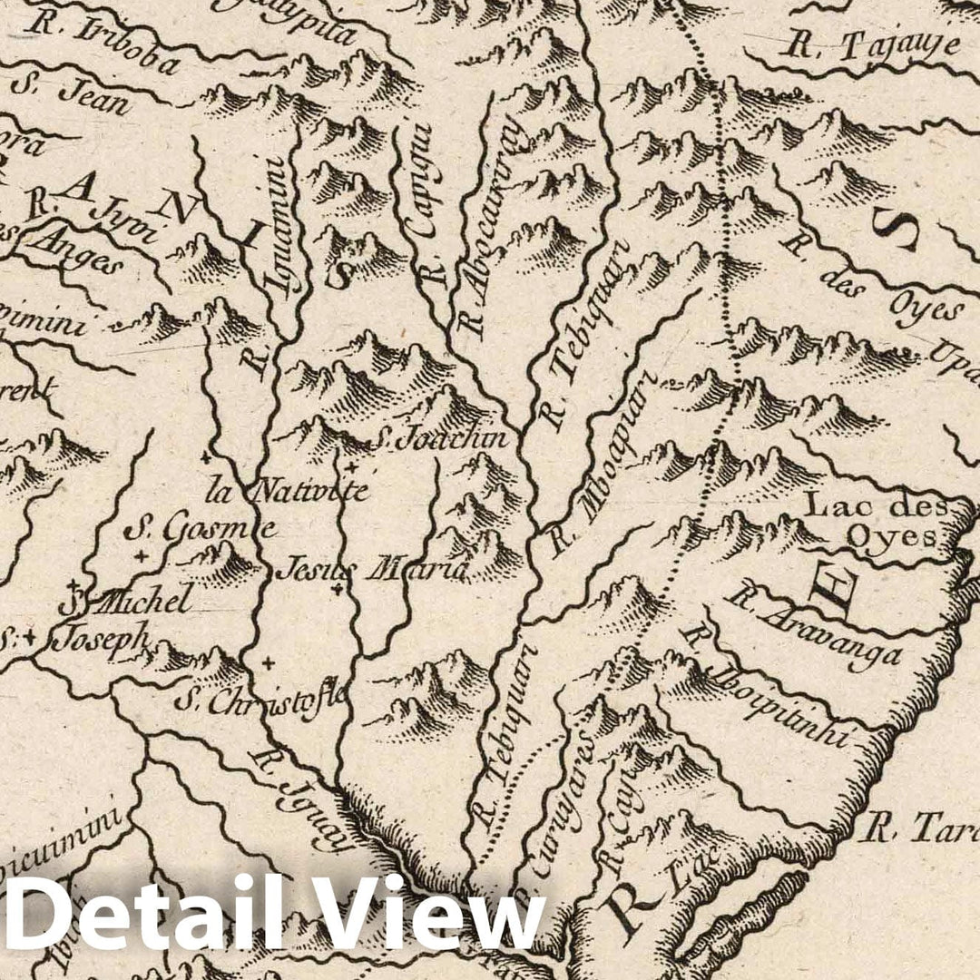 Historic Map : Brazil, 1764 Suite du Bresil, tire de la carte de I'Amerique de m.d'Anville. , Vintage Wall Art