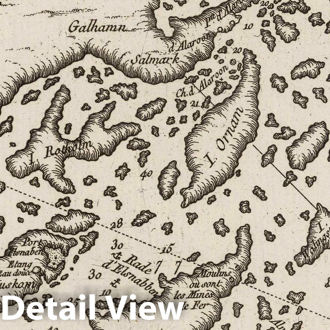 Historic Map : Sweden , Stockholm (Sweden), Europe 1764 Carte Du Passage Depuis La Tour de Landsor jusqua Stockholm , Vintage Wall Art