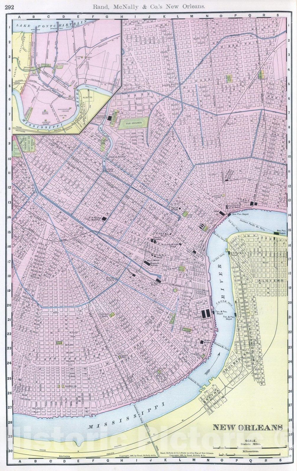 Historic Map : National Atlas - 1903 New Orleans. - Vintage Wall Art