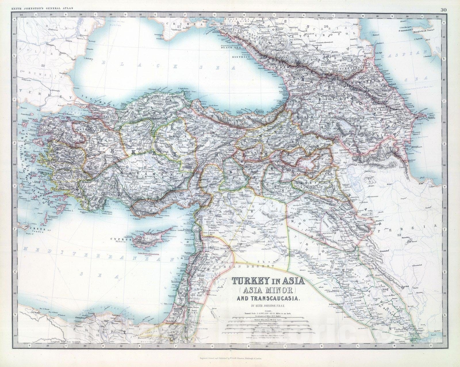 Historic Map : 1893 Asia Minor. - Vintage Wall Art