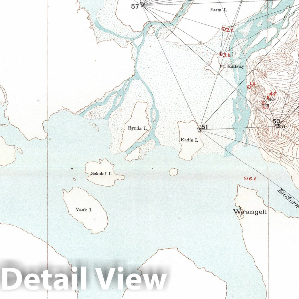 Historic Map : 1904 Sheet No. 9. (Stikine (Stickeen) River, Eastern Passage, LeConte Bay). - Vintage Wall Art