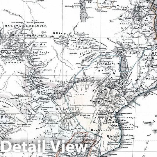 Historic Map : South America; Lesotho; Madagascar; Mozambique, 1864 Sud-Afrika (Southern Africa) mit Madagascar. , Vintage Wall Art