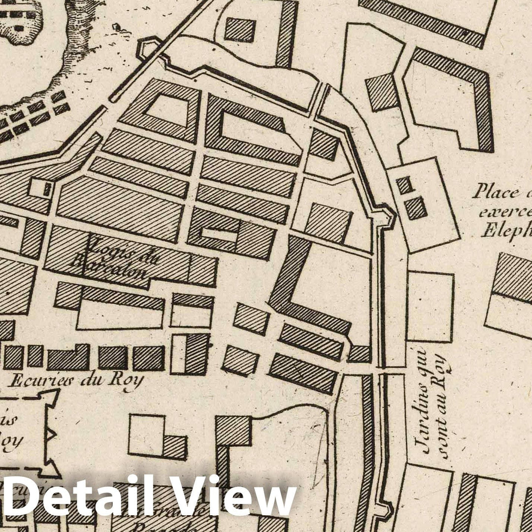 Historic Map : Thailand, 1764 Plan de la ville de Louvo, demeure ordinaire des rois de Siam , Vintage Wall Art