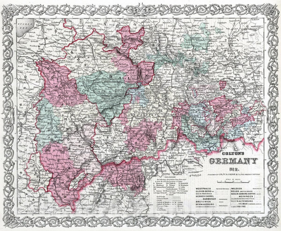 Historic Map : 1869 Germany. v3 - Vintage Wall Art