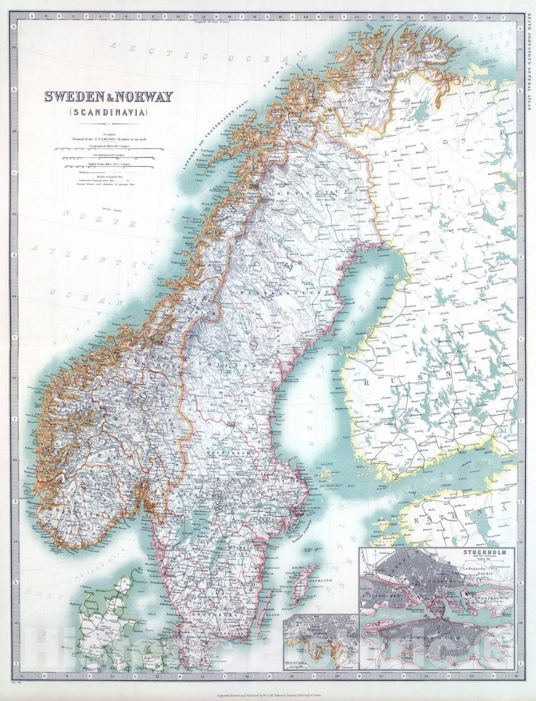 Historic Map : 1911 Sweden & Norway (Scandanavia) - Vintage Wall Art