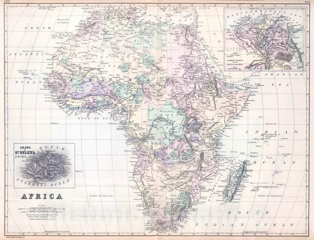 Historic Map : 1886 Africa. v3 - Vintage Wall Art