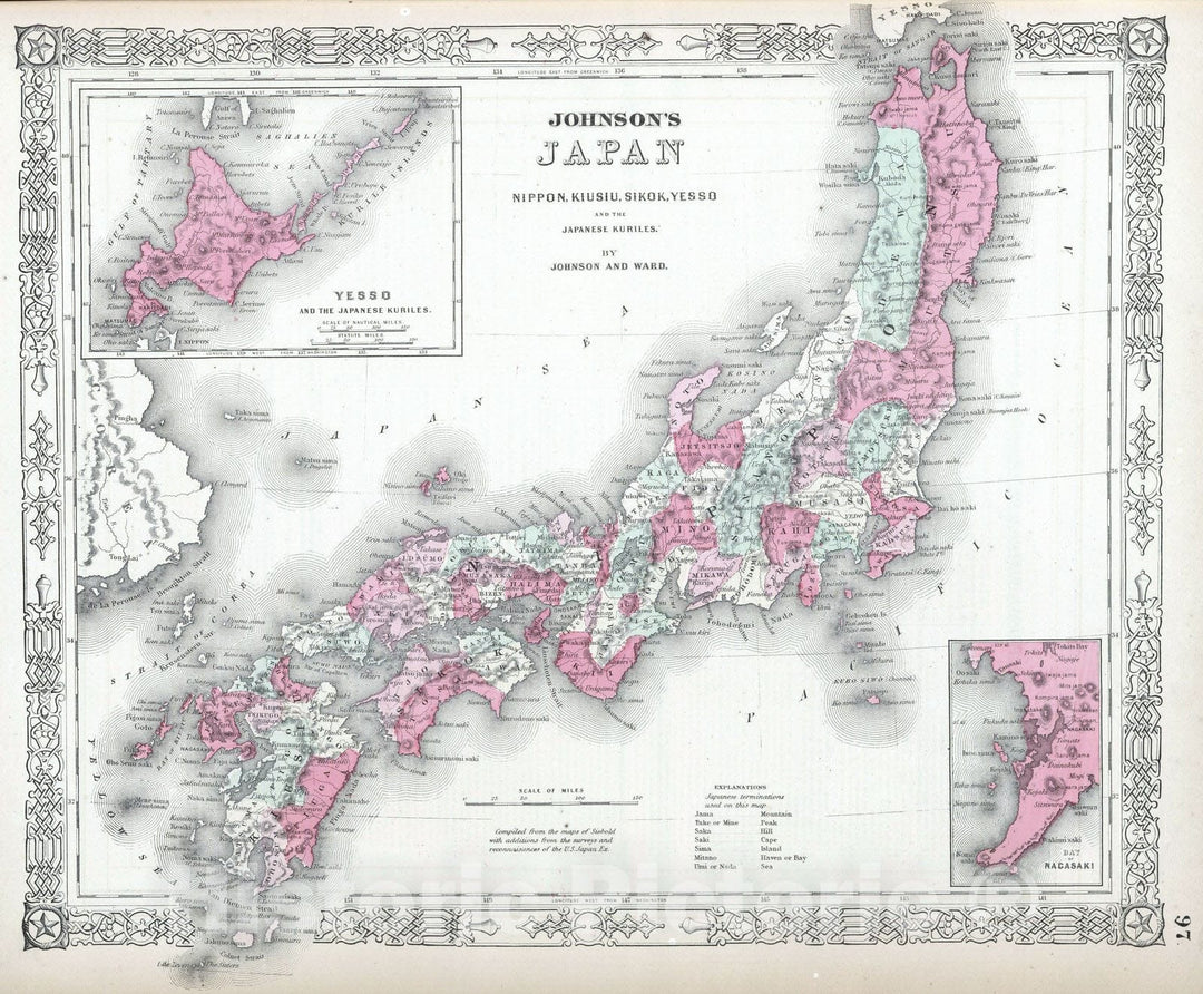 Historic Map : 1864 Japan - Vintage Wall Art