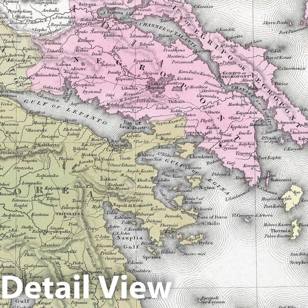 Historic Map : 1849 Greece - Vintage Wall Art