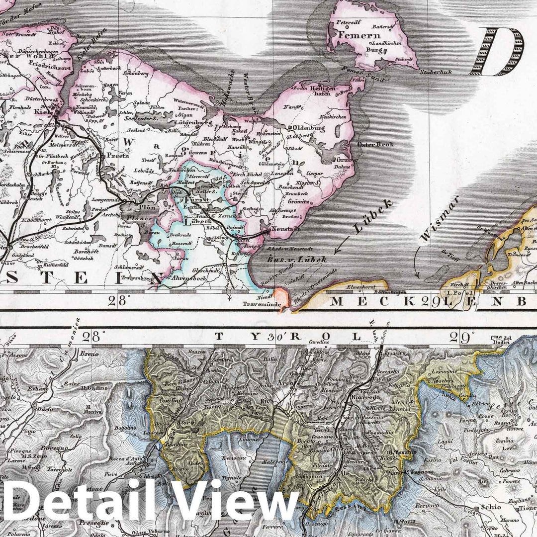 Historic Map : Germany, 1867 No. III. Deutschland, Niederlande, Belgien, Schweiz. (Germany, Netherlands, Belgium, Switzerland). , Vintage Wall Art