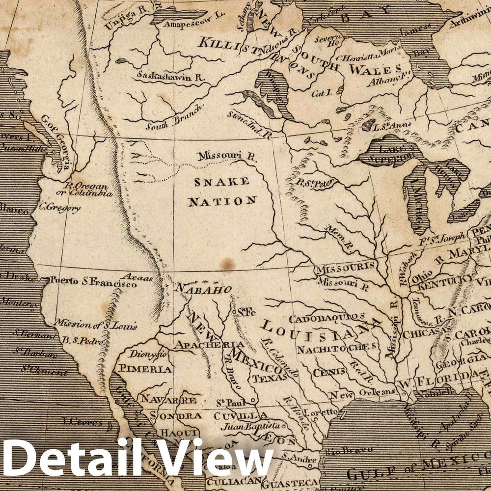 Historic Map : 1816 North America - Vintage Wall Art