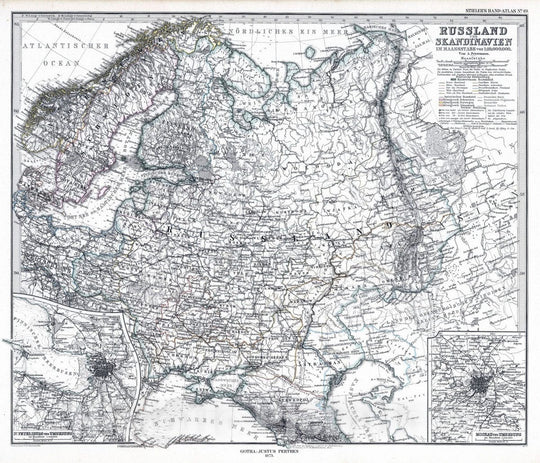 Historic Map : 1873 Russland und Scandinavien. (Russia in Europe and Scandinavia). - Vintage Wall Art