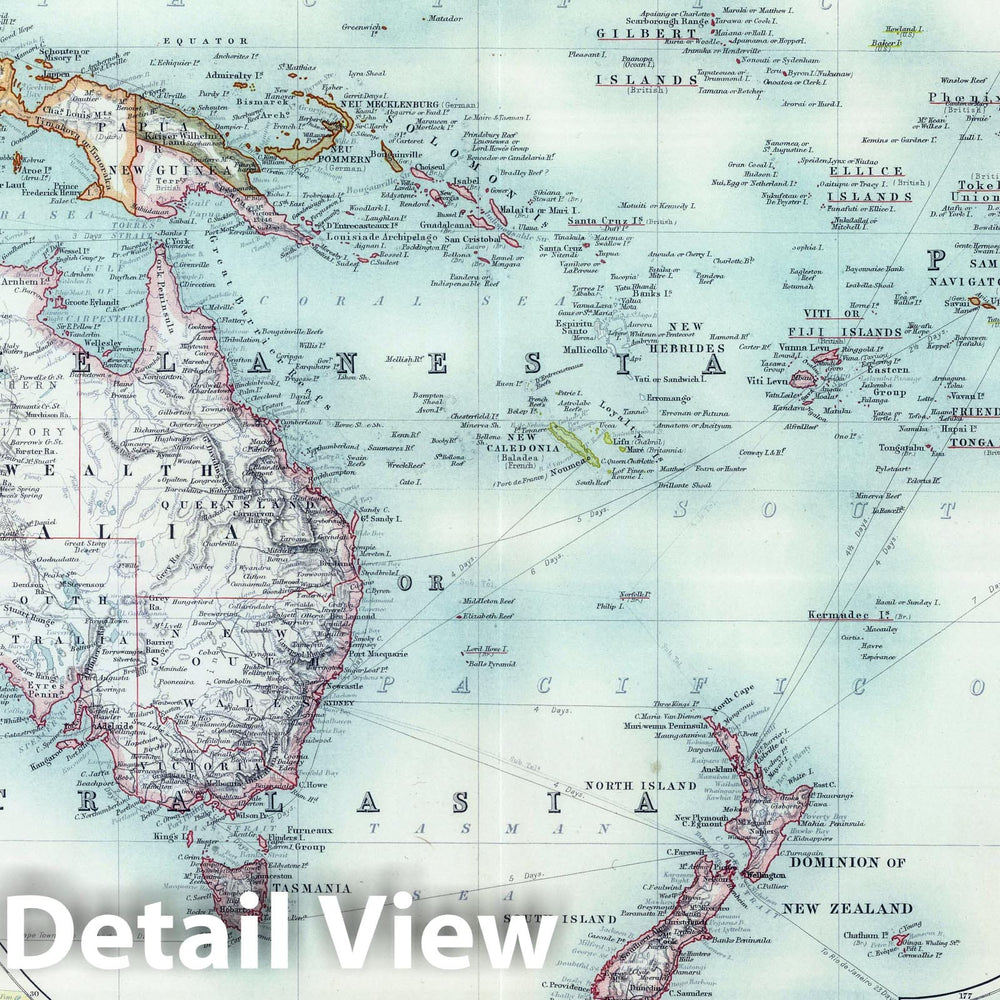 Historic Map : 1912 Oceania. - Vintage Wall Art