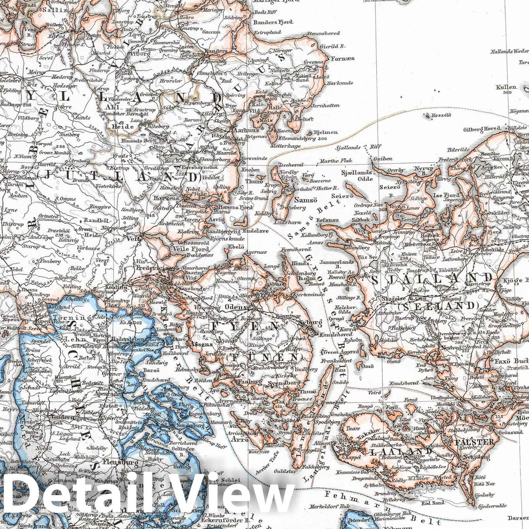 Historic Map : Denmark; Iceland, 1867 Danemark mit Schleswig, Holstein, und Laeenburg. (Sweden, Norway, Denmark, Faroe Island, Greenland). , Vintage Wall Art