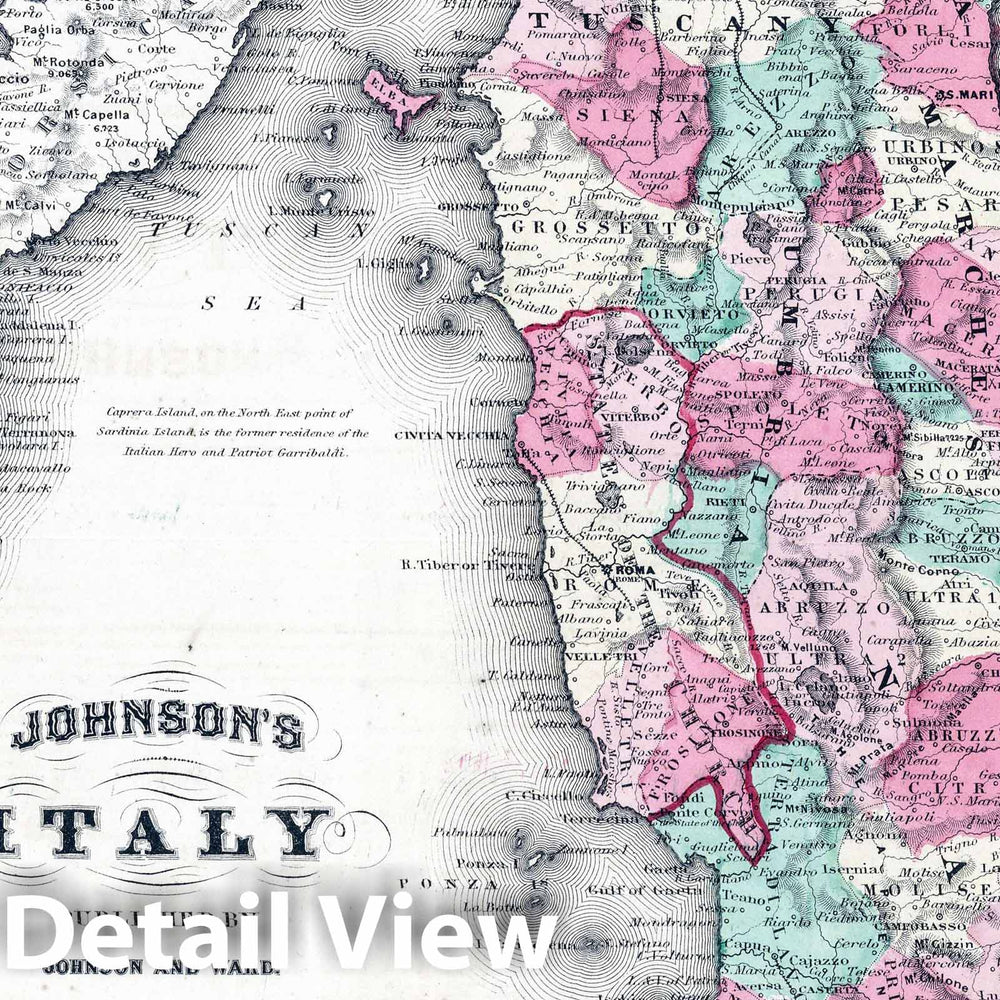 Historic Map : 1863 Italy. - Vintage Wall Art