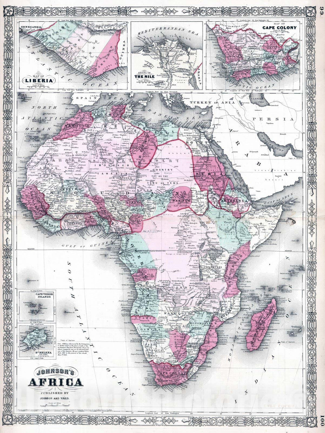 Historic Map : 1864 Africa v1 - Vintage Wall Art