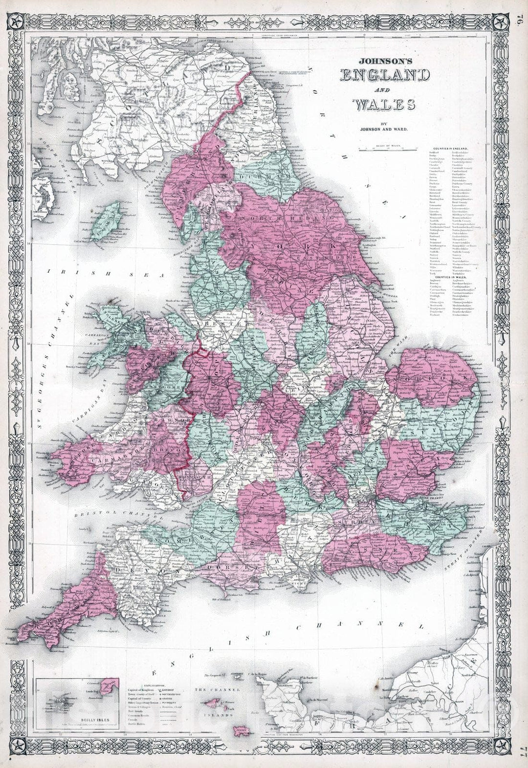 Historic Map : 1865 England And Wales. v2 - Vintage Wall Art