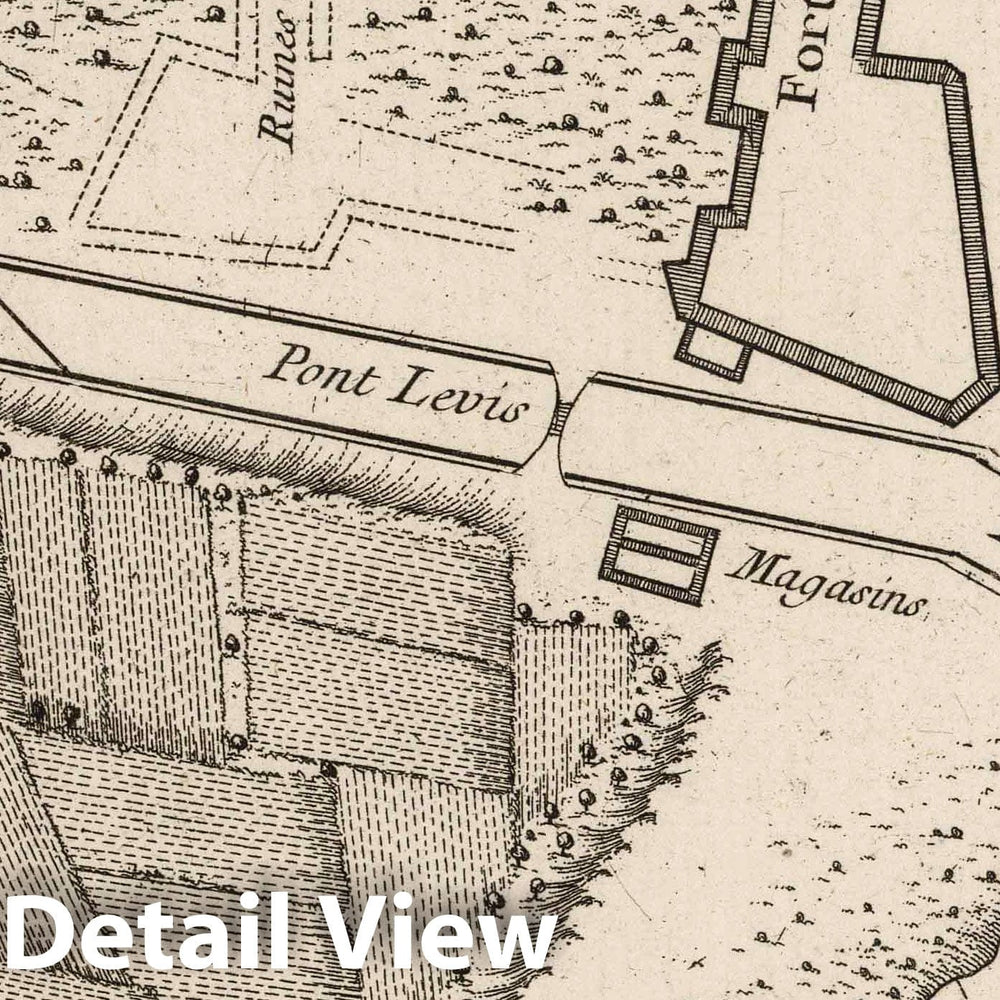 Historic Map : Tunisia, North Africa 1764 Plan des Forts et Canal de la Goulette , Vintage Wall Art