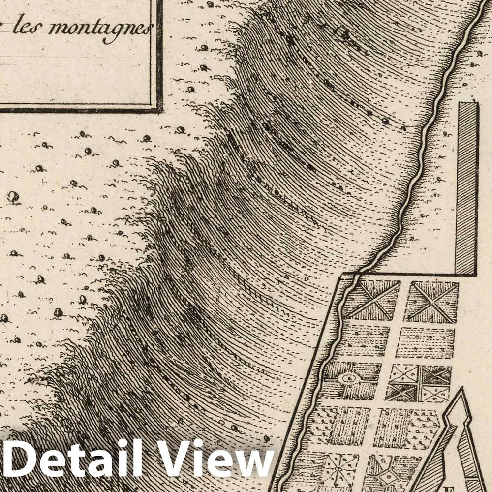 Historic Map : Saint Helena, Africa 1764 Plan de la Forteresse et Bourg, de l'Isle de Ste. Helene , Vintage Wall Art