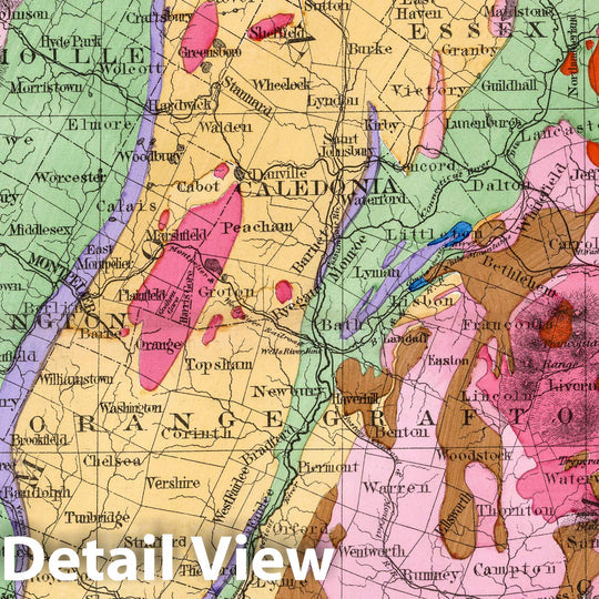 Historic Map : Text Page: Geological Map of New Hampshire and Vermont, By C.H. Hitchcock, 1877. - Vintage Wall Art