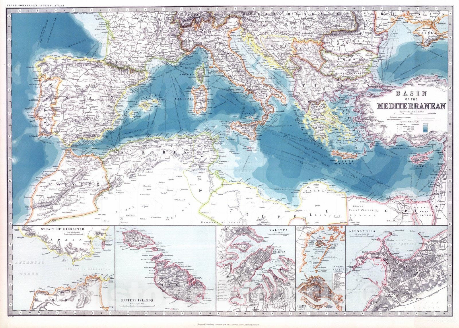 Historic Map : 1911 Mediterranean Basin. - Vintage Wall Art