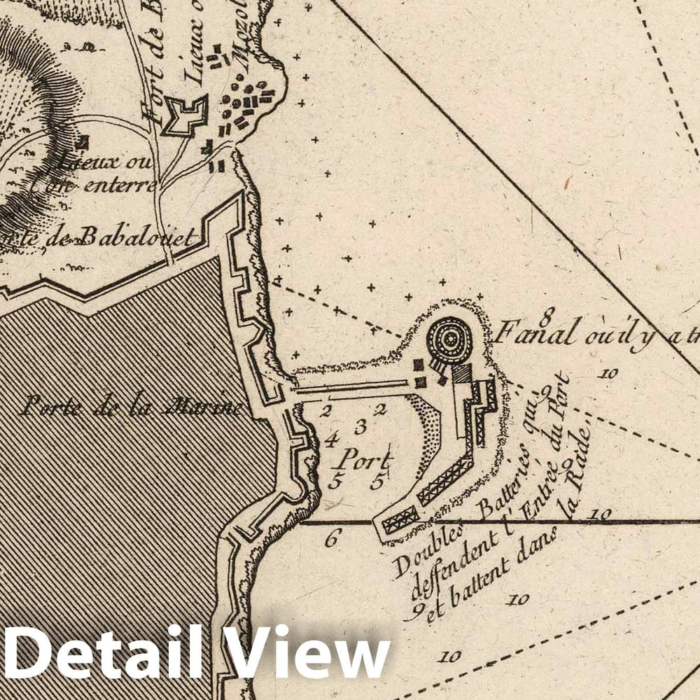 Historic Map : Algeria, Mediterranean Sea, Africa 1764 Plan de la Ville Fort et Port d'Alger , Vintage Wall Art