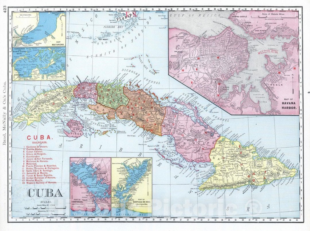 Historic Map : National Atlas - 1903 Cuba. - Vintage Wall Art